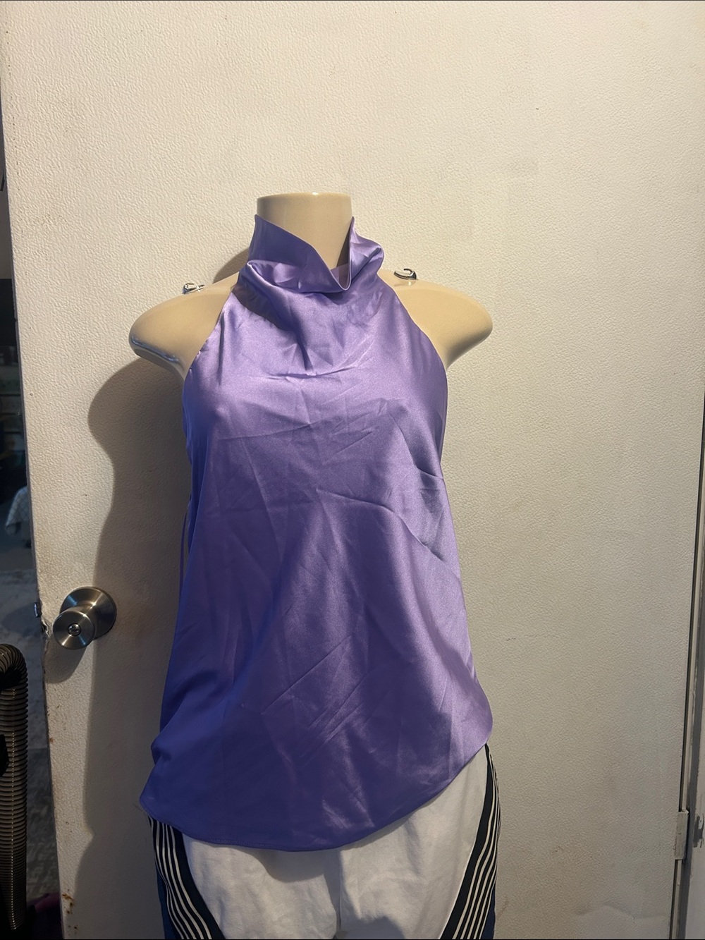 DO+BE Lavender Halter Satin Cowl Neck Camisole